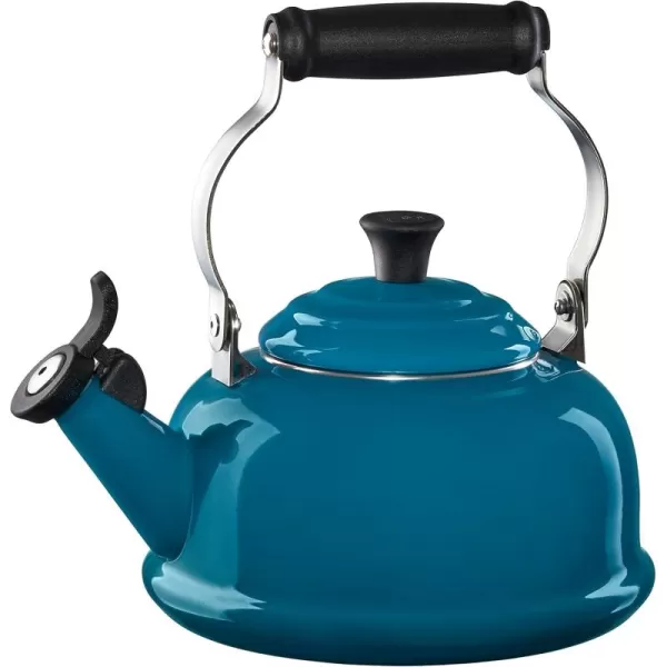 imageLe Creuset Enamel On Steel Whistling Tea Kettle 17 qt CeriseDeep Teal