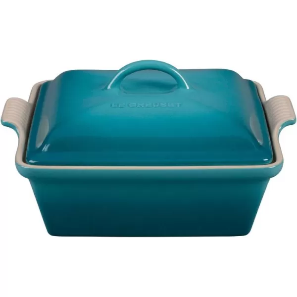 imageLe Creuset Stoneware Heritage Covered Square Casserole 9Inch ArtichautCaribbean