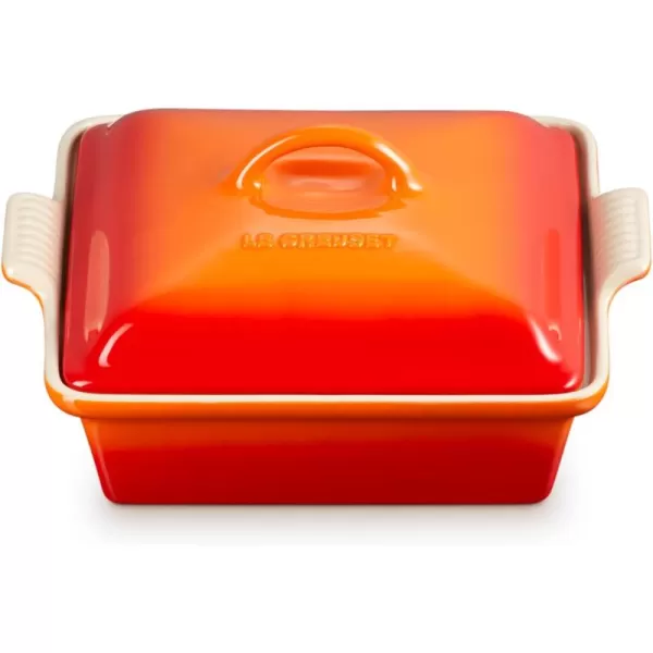 imageLe Creuset Stoneware Heritage Covered Square Casserole 9Inch ArtichautFlame