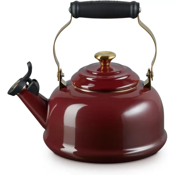 imageLe Creuset Enamel on Steel Whistling Kettle with Gold Finishes 17 qt WhiteRhone