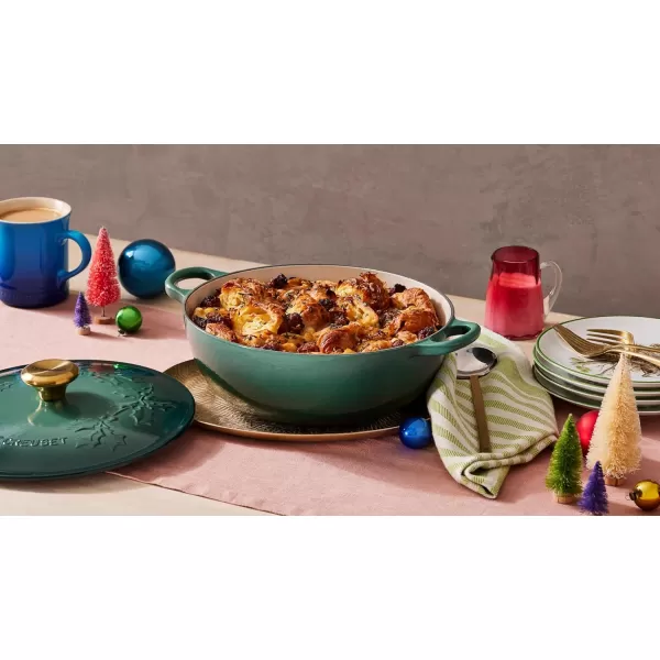 imageLe Creuset Enameled Cast Iron Holly Collection Soup Pot 45 qt Cerise with Gold KnobArtichaut