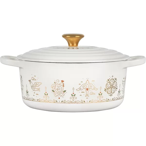 imageLe Creuset Nol Collection Enameled Cast Iron 12 Days of Christmas Round Dutch Oven 35 qt White