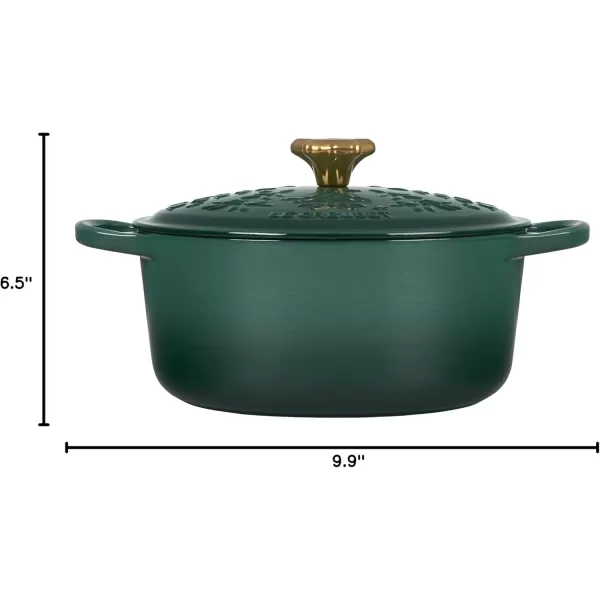 imageLe Creuset Nol Collection Enameled Cast Iron Holiday Tree Round Dutch Oven 45 qt Artichaut