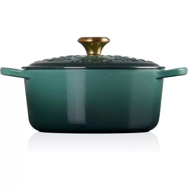 imageLe Creuset Nol Collection Enameled Cast Iron Holiday Tree Round Dutch Oven 45 qt Artichaut