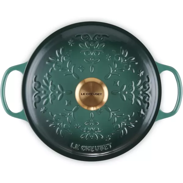 imageLe Creuset Nol Collection Enameled Cast Iron Holiday Tree Round Dutch Oven 45 qt Artichaut