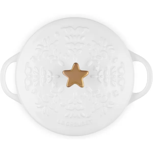 imageLe Creuset Nol Collection Stoneware Mini Cocotte with Star Knob 24 oz ArtichautWhite