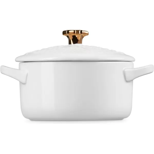 imageLe Creuset Nol Collection Stoneware Mini Cocotte with Star Knob 24 oz ArtichautWhite