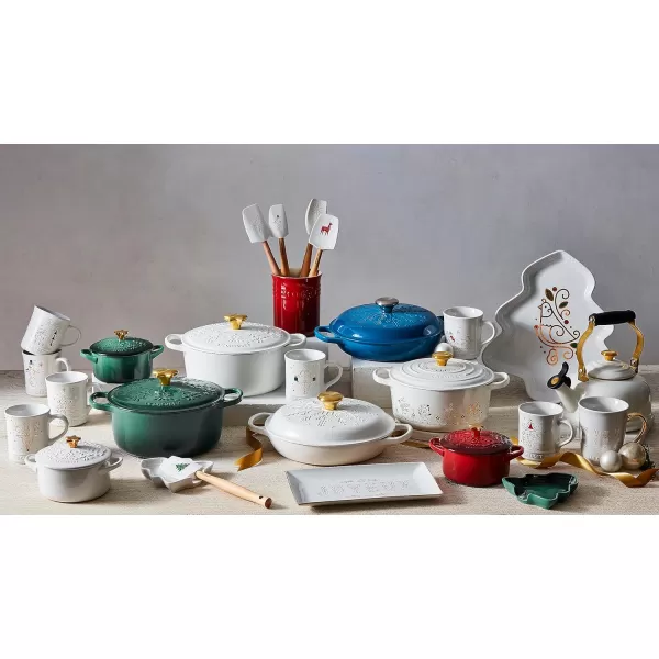 imageLe Creuset Nol Collection Stoneware Mini Cocotte with Star Knob 24 oz ArtichautWhite