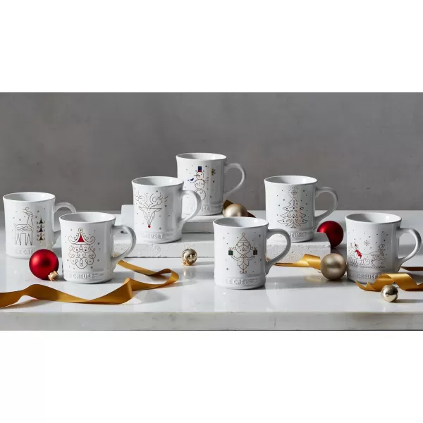 imageLe Creuset Nol Collection Stoneware Mug with Gold Applique 14 oz SnowmanChristmas Tree