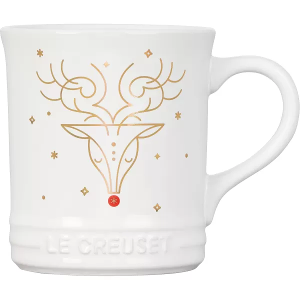 imageLe Creuset Nol Collection Stoneware Mug with Gold Applique 14 oz SnowmanReindeer Face