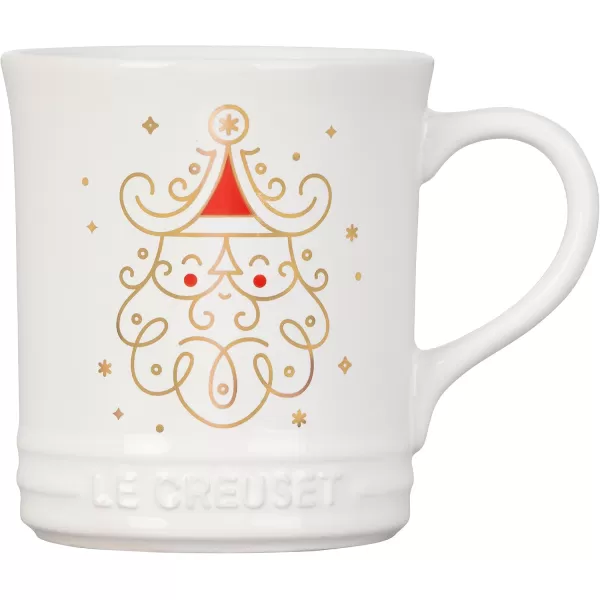 imageLe Creuset Nol Collection Stoneware Mug with Gold Applique 14 oz SnowmanSanta Face