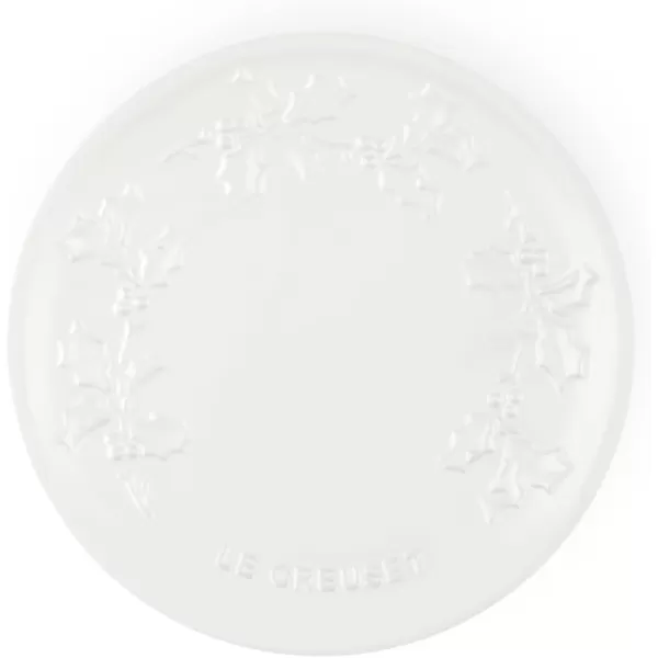 imageLe Creuset Stoneware Holly Collection Dessert Plate 7quot WhiteWhite