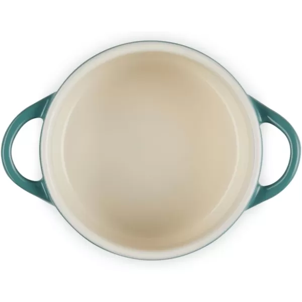 imageLe Creuset Stoneware Holly Collection Mini Round Cocotte 8 Oz Artichaut with Gold KnobArtichaut