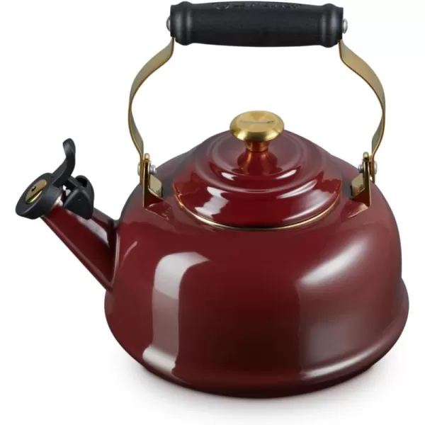 imageLe Creuset Enamel on Steel Whistling Kettle with Gold Finishes 17 qt WhiteRhone