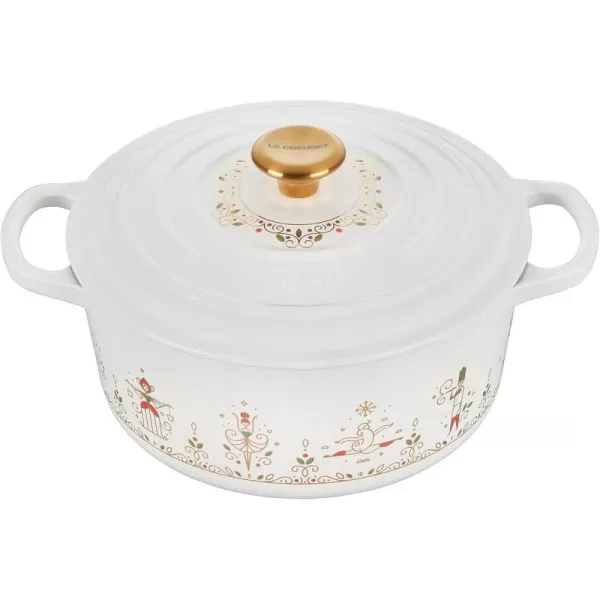 imageLe Creuset Nol Collection Enameled Cast Iron 12 Days of Christmas Round Dutch Oven 35 qt White