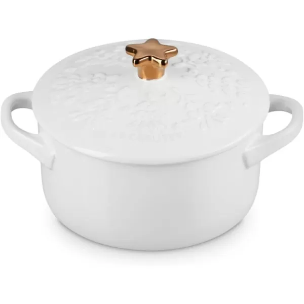 imageLe Creuset Nol Collection Stoneware Mini Cocotte with Star Knob 24 oz ArtichautWhite