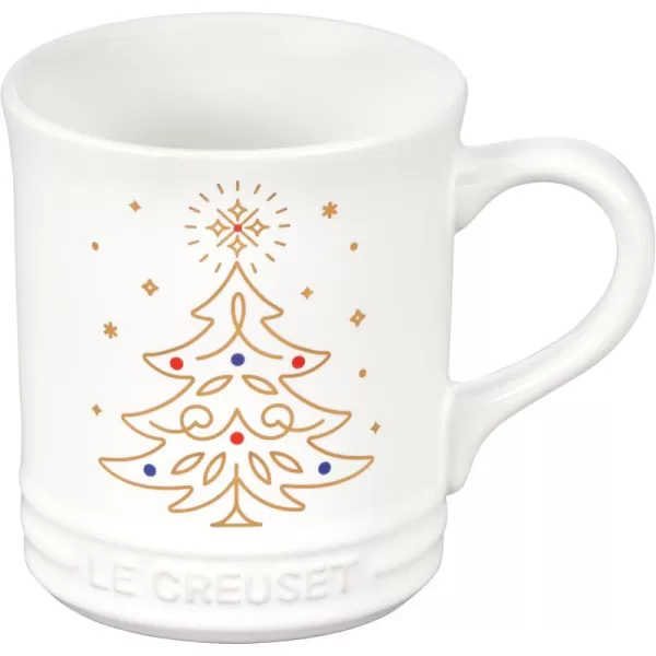 imageLe Creuset Nol Collection Stoneware Mug with Gold Applique 14 oz SnowmanChristmas Tree