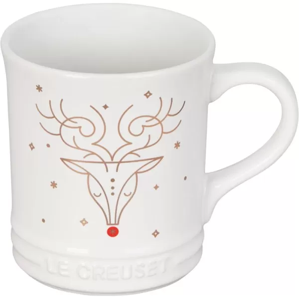 imageLe Creuset Nol Collection Stoneware Mug with Gold Applique 14 oz SnowmanReindeer Face