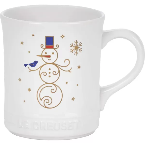 imageLe Creuset Nol Collection Stoneware Mug with Gold Applique 14 oz SnowmanSnowman