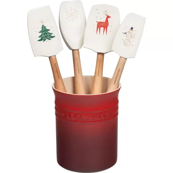 imageLe Creuset Nol Collection Utensil Crock with Silicone 5pc Utensil Set White