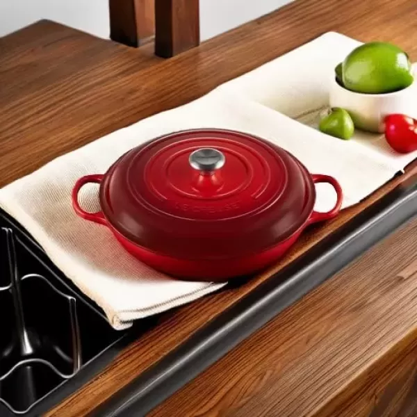imageLe Creuset Enameled Cast Iron Signature Braiser 5 qt Sea SaltCerise