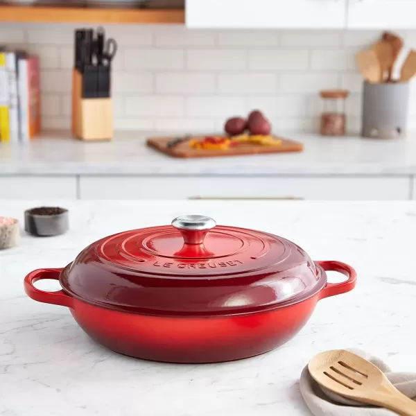 imageLe Creuset Enameled Cast Iron Signature Braiser 5 qt Sea SaltCerise