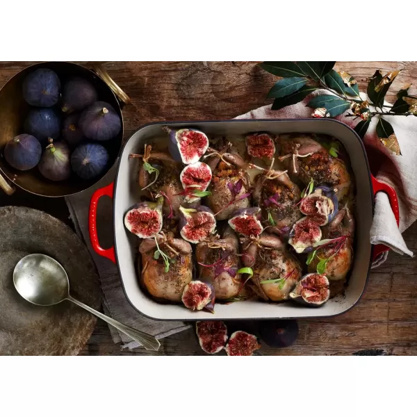 imageLe Creuset Enameled Cast Iron Signature Rectangular Roaster 525 qt 117quot x 168quot  OysterCerise