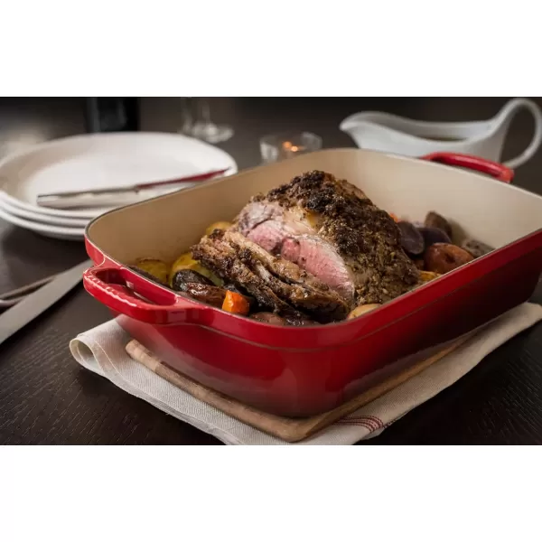 imageLe Creuset Enameled Cast Iron Signature Rectangular Roaster 525 qt 117quot x 168quot  OysterCerise