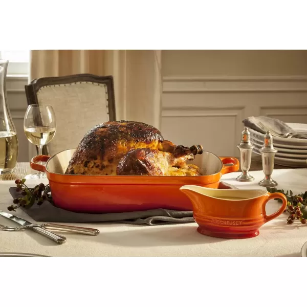 imageLe Creuset Enameled Cast Iron Signature Rectangular Roaster 525 qt 117quot x 168quot  OysterFlame