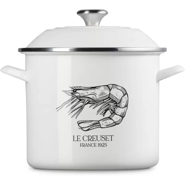 imageLe Creuset Enamel On Steel Traditional Shrimp Stockpot 10 qt White