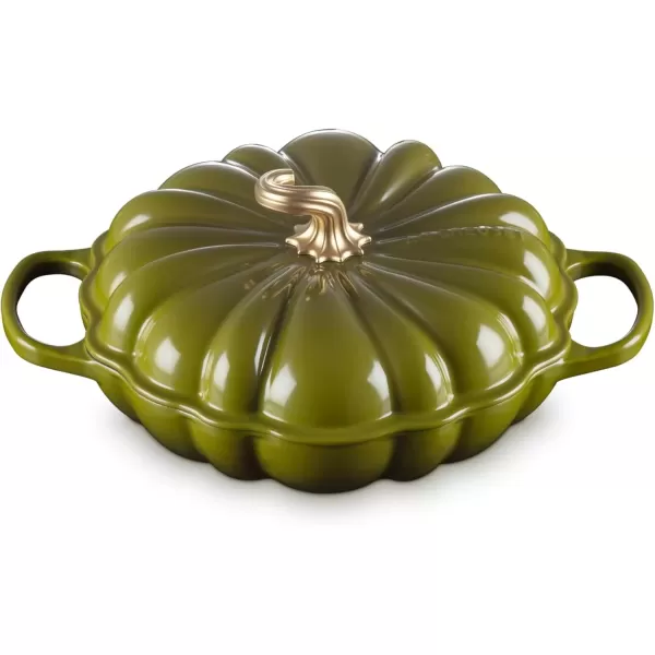 imageLe Creuset Enameled Cast Iron Figural Pumpkin Braiser 275 qt PersimmonOlive