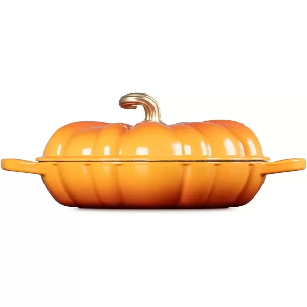 imageLe Creuset Enameled Cast Iron Figural Pumpkin Braiser 275 qt PersimmonPersimmon