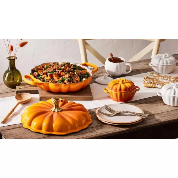 imageLe Creuset Enameled Cast Iron Figural Pumpkin Braiser 275 qt PersimmonPersimmon