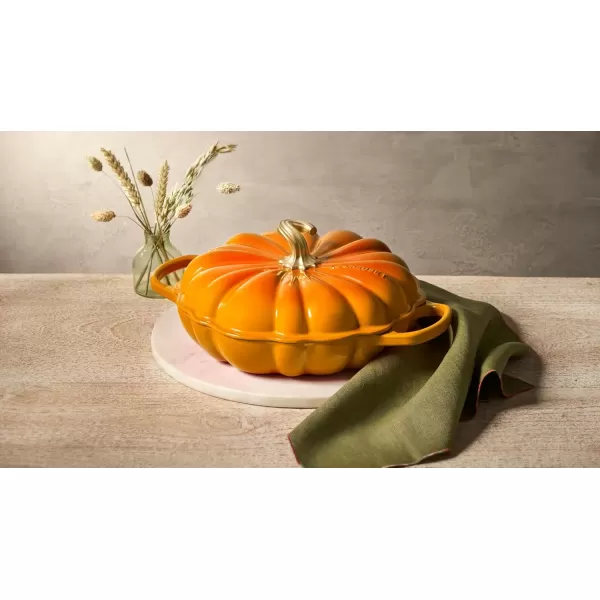 imageLe Creuset Enameled Cast Iron Figural Pumpkin Braiser 275 qt PersimmonPersimmon