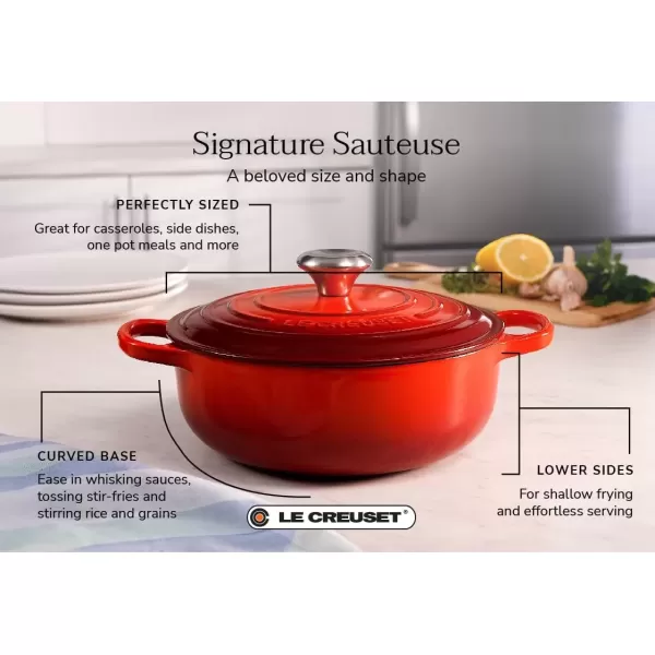 imageLe Creuset Enameled Cast Iron Signature Round Sauteuse 35qt Sea SaltArtichaut