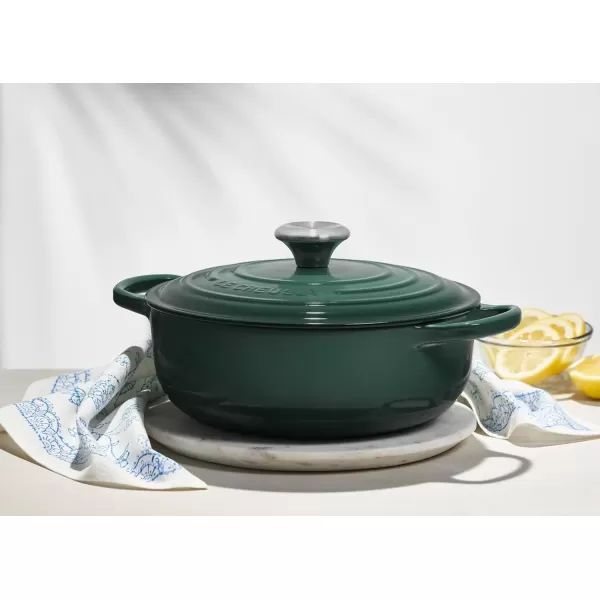 imageLe Creuset Enameled Cast Iron Signature Round Sauteuse 35qt Sea SaltPeche