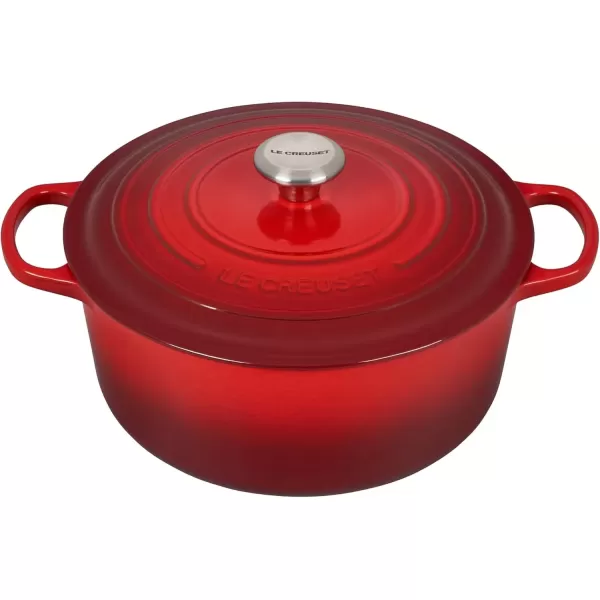 imageLe Creuset Signature Enameled CastIron Cookware Set 10Piece WhiteCerise