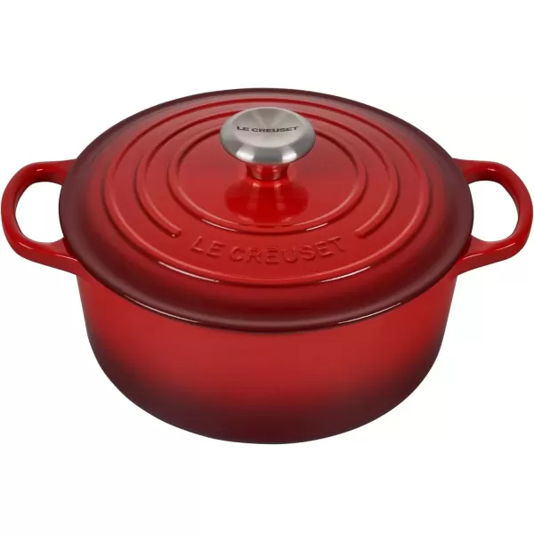 imageLe Creuset Signature Enameled CastIron Cookware Set 10Piece WhiteCerise