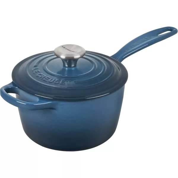 imageLe Creuset Signature Enameled CastIron Cookware Set 10Piece WhiteDeep Teal