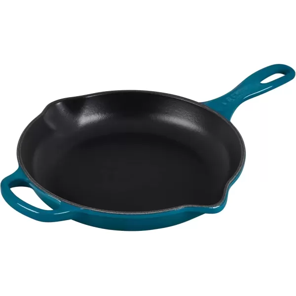 imageLe Creuset Signature Enameled CastIron Cookware Set 10Piece WhiteDeep Teal