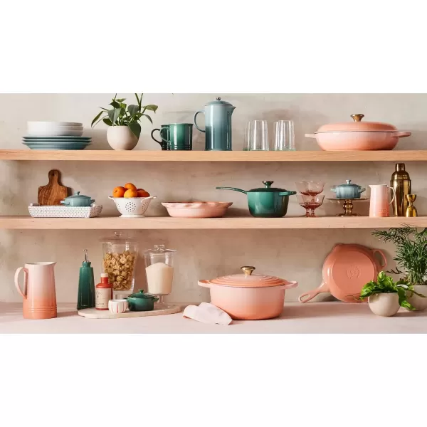 imageLe Creuset Signature Enameled CastIron Cookware Set 10Piece WhitePeche