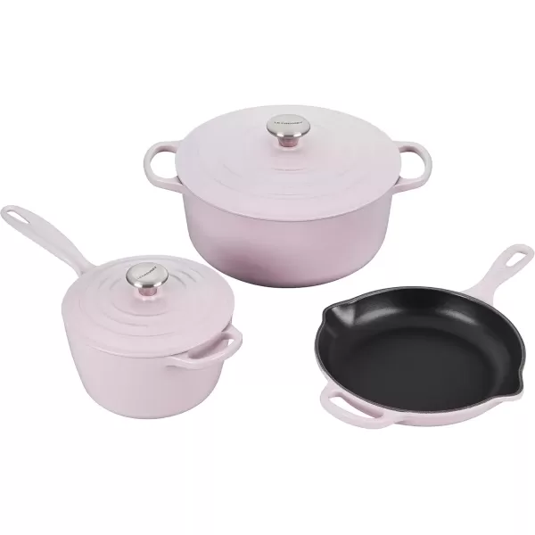 imageLe Creuset Signature Enameled CastIron Cookware Set 10Piece WhiteShallot