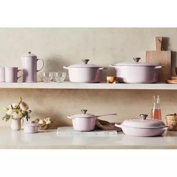 imageLe Creuset Signature Enameled CastIron Cookware Set 10Piece WhiteShallot