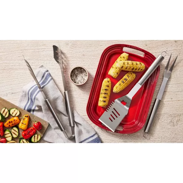 imageLe Creuset Stainless Steel Outdoor Slotted Turner 175quotFork
