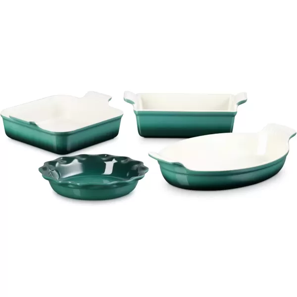 imageLe Creuset Stoneware 4 PC Heritage Bakeware Set OysterArtichaut