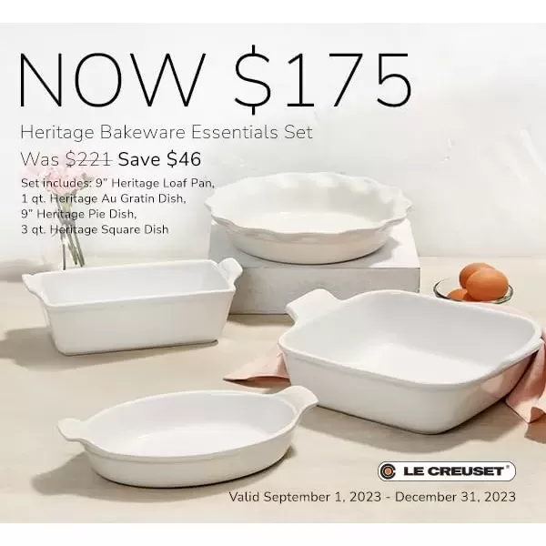 imageLe Creuset Stoneware 4 PC Heritage Bakeware Set OysterCerise