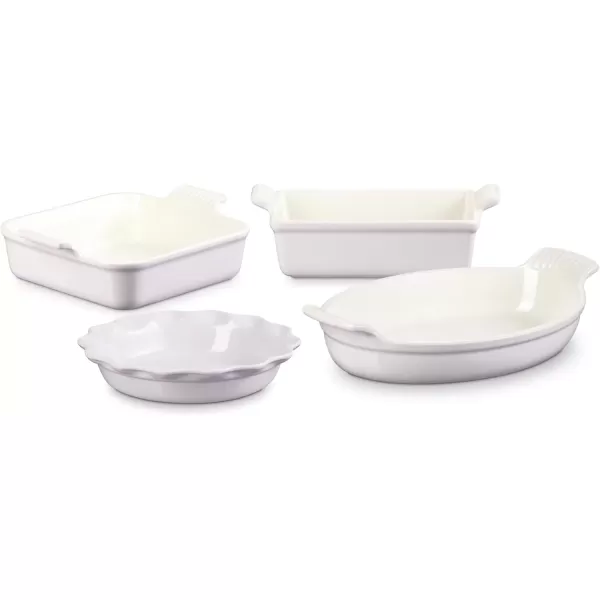 imageLe Creuset Stoneware 4 PC Heritage Bakeware Set OysterShallot