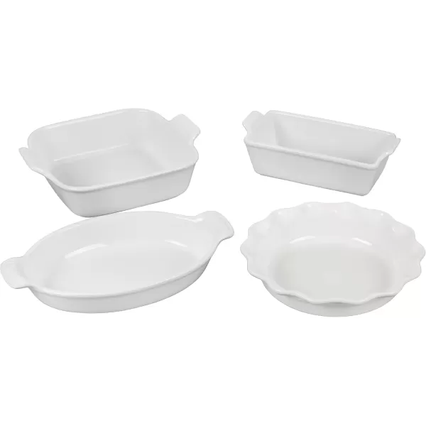 imageLe Creuset Stoneware 4 PC Heritage Bakeware Set OysterWhite