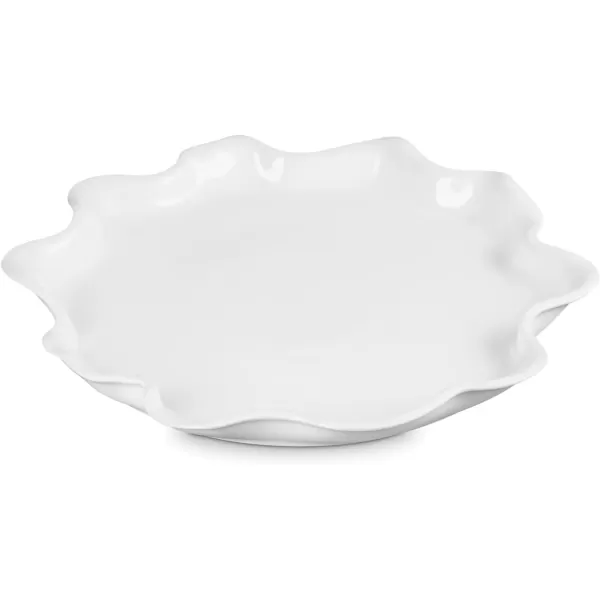 imageLe Creuset Stoneware Iris Serving Platter 14quot Sea SaltWhite