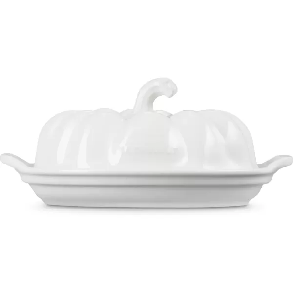 imageLe Creuset Stoneware Pumpkin Butter Dish PersimmonWhite